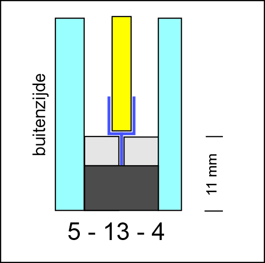 Doorsnede glas in lood in isolatieglas 5-13-4